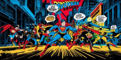 Urban Odyssey: A Dynamic Journey Through Nostalgic Comic Legends