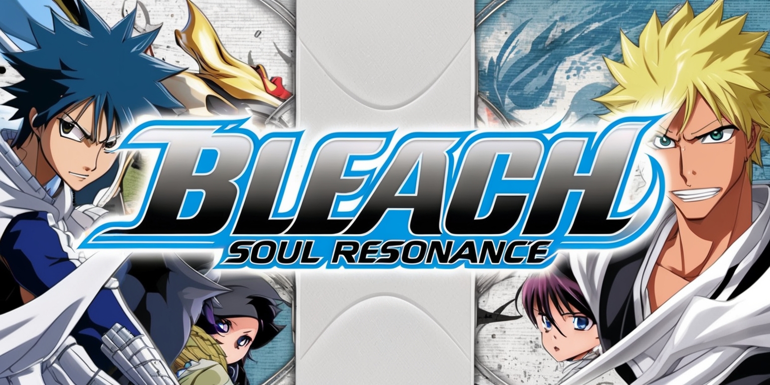 A vibrant and dynamic illustration of the Bleach Soul Resonance game, featuring a VIZ Media style anime art aesthetic, with a mix of bright and muted colors, and a layout that showcases the game's unique blend of action and role-playing elements, set against a stylized background with subtle textures and patterns, with the game's logo prominently displayed in a bold, modern font with a silver and blue color scheme, and incorporating characters from the Bleach universe, such as Ichigo Kurosaki and Rukia Kuchiki, with detailed facial features, expressive skin tones, and distinctive spiritual energies, highlighting the game's exciting gameplay and immersive storyline.